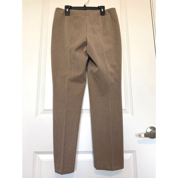 Talbots Heritage Petite 6P Brown Flat Front Pants Side Zip Closure Office - Picture 2 of 7